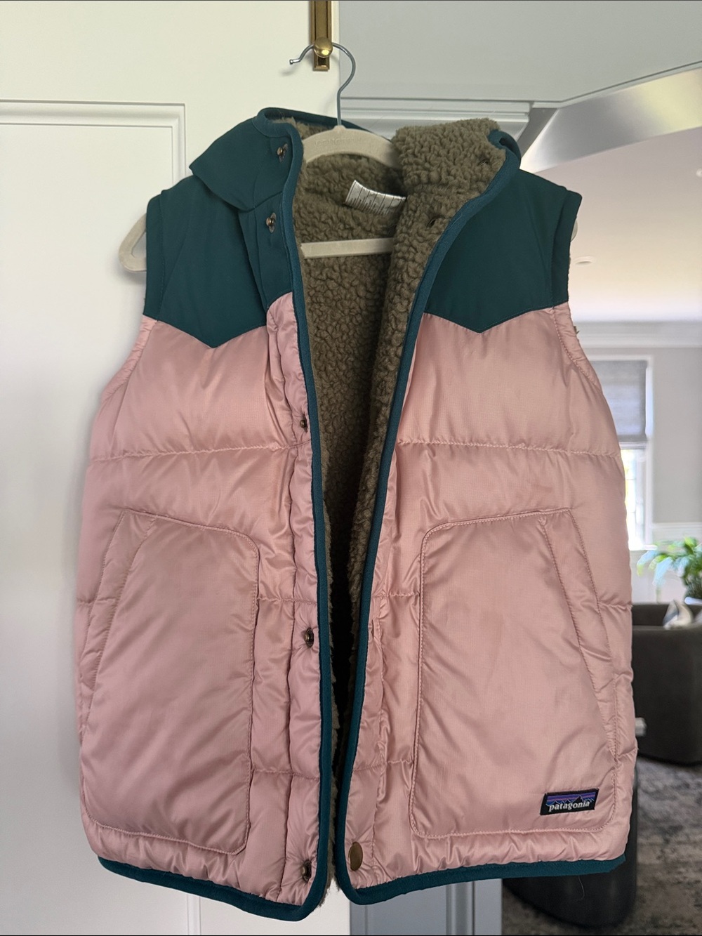 Double sided puffer / fleece Patagonia vest in Medium